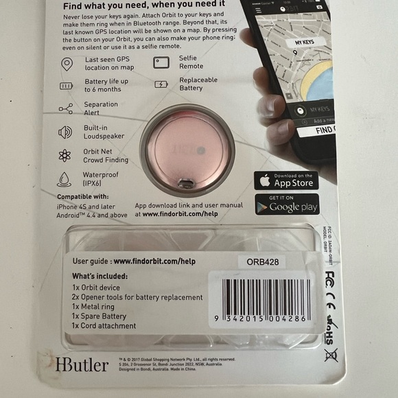HButler Orbit Key Finder ROSE GOLD Brand New - UNIVERSAL - Picture 4 of 7